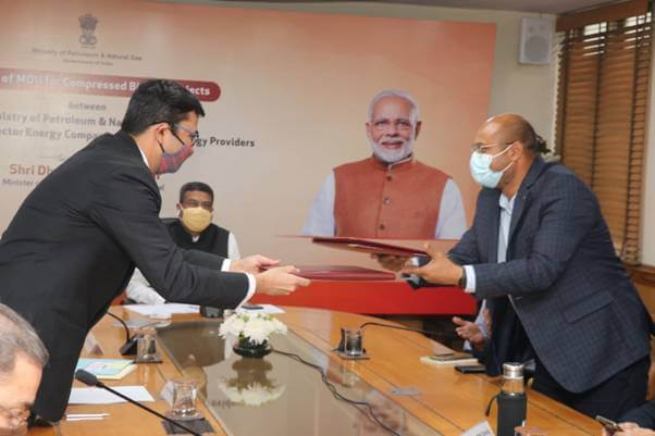 MOU for 5000 CBG Plants in India